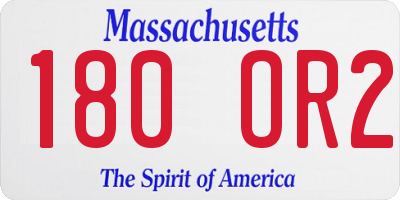 MA license plate 180OR2