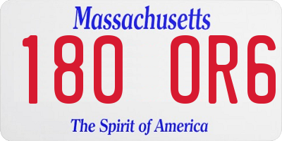 MA license plate 180OR6