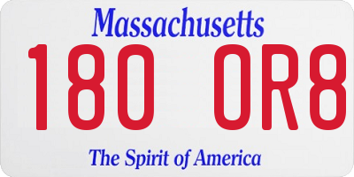 MA license plate 180OR8