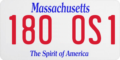 MA license plate 180OS1