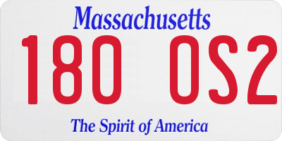 MA license plate 180OS2