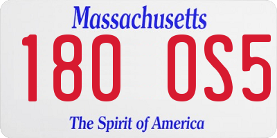 MA license plate 180OS5