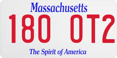 MA license plate 180OT2
