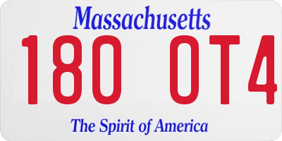 MA license plate 180OT4