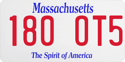 MA license plate 180OT5