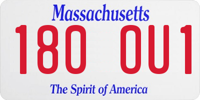 MA license plate 180OU1