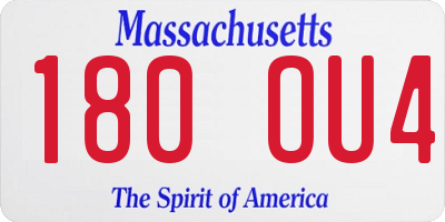 MA license plate 180OU4