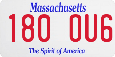 MA license plate 180OU6