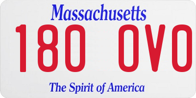 MA license plate 180OV0