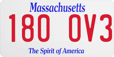 MA license plate 180OV3