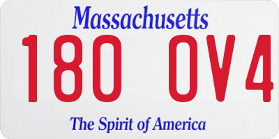 MA license plate 180OV4