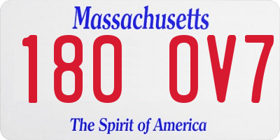 MA license plate 180OV7