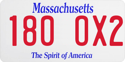 MA license plate 180OX2
