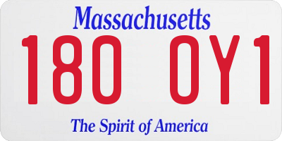 MA license plate 180OY1