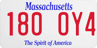 MA license plate 180OY4