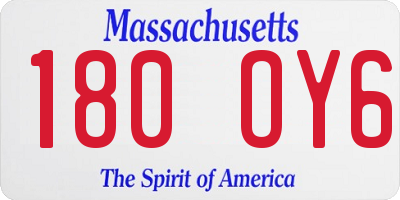 MA license plate 180OY6