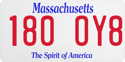 MA license plate 180OY8
