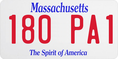 MA license plate 180PA1
