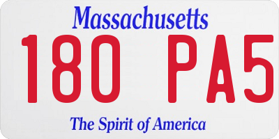 MA license plate 180PA5