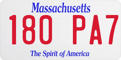 MA license plate 180PA7