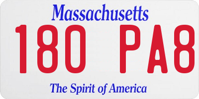 MA license plate 180PA8