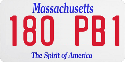 MA license plate 180PB1