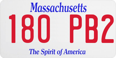 MA license plate 180PB2