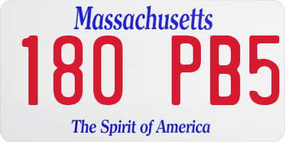MA license plate 180PB5