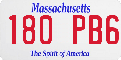 MA license plate 180PB6