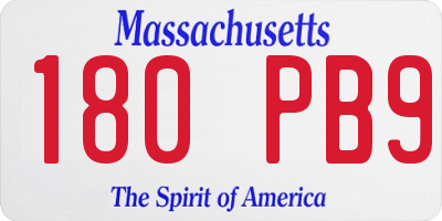 MA license plate 180PB9