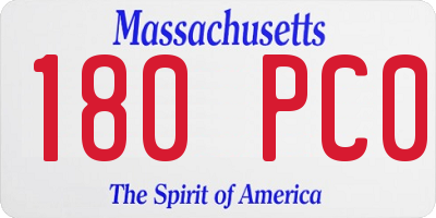 MA license plate 180PC0