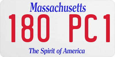 MA license plate 180PC1