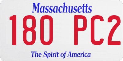 MA license plate 180PC2