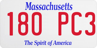 MA license plate 180PC3