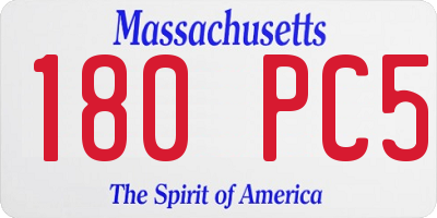 MA license plate 180PC5