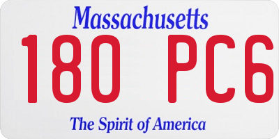 MA license plate 180PC6
