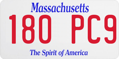MA license plate 180PC9