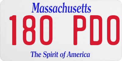 MA license plate 180PD0