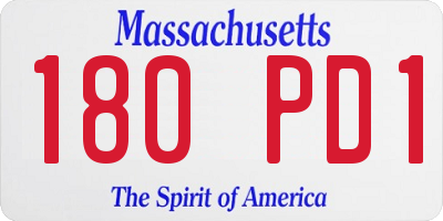 MA license plate 180PD1