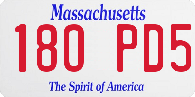 MA license plate 180PD5