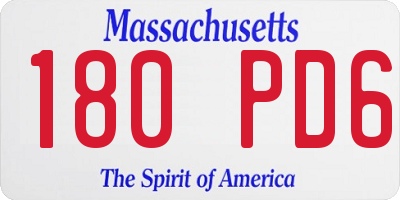 MA license plate 180PD6