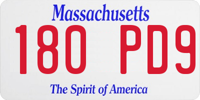 MA license plate 180PD9