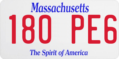 MA license plate 180PE6