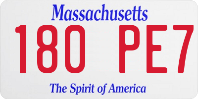 MA license plate 180PE7