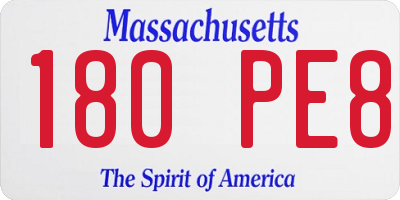MA license plate 180PE8