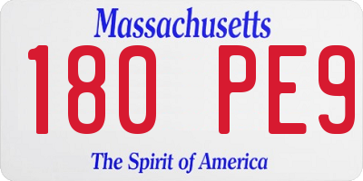 MA license plate 180PE9
