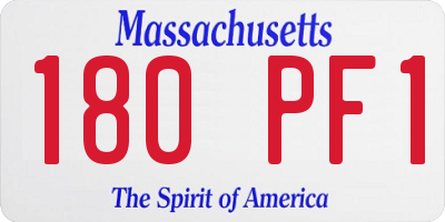 MA license plate 180PF1