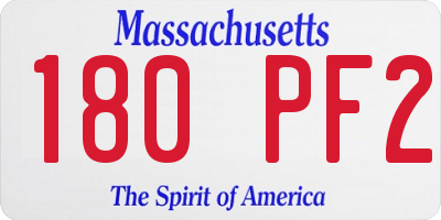 MA license plate 180PF2