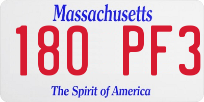 MA license plate 180PF3