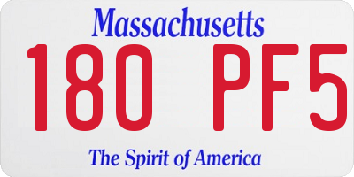 MA license plate 180PF5